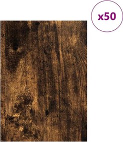 vidaXL Διακοσμητικά Πάνελ 50 pcs Καπνιστό Δρύς 30 x 42 x 0.27 εκ