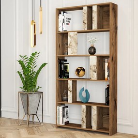Βιβλιοθήκη Καρυδί / Λευκό FLIGEL 90x20x180