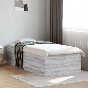 vidaXL Κρεβάτι δαπέδου Γκρι Sonoma 80 x 200 cm Επεξεργασμένο Ξύλο