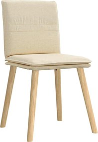 vidaXL Καρέκλες Τραπεζαρίας 4 τεμ. Κρεμ Υφασμάτινες