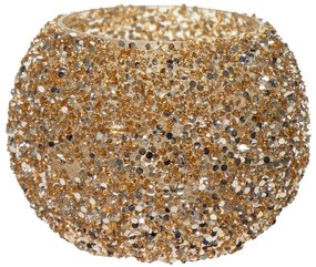Κηροπήγιο Γυάλινο 16x12εκ. Strass Gold Art Et Lumiere 30536