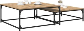 vidaXL Τραπεζάκι σαλονιού 2 pcs Artisan Oak 80 x 80 x 35 cm