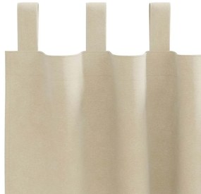 vidaXL Κουρτίνες με κουρτίνες 2 pcs Κρεμ 140 x 175 cm Βελούδο