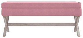 Σκαμπό Αποθήκευσης Ροζ 110 x 45 x 49 εκ. Βελούδινο - Ροζ