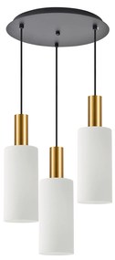 Φωτιστικό Οροφής  SE21-GM-4-3BL-GL3 ADEPT TUBE Gold Matt Pendant White Glass+ - 51W - 100W - 77-8656