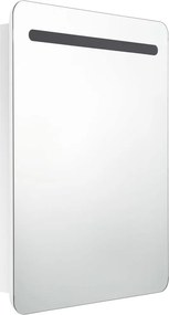 vidaXL Καθρέφτης Μπάνιου με Ντουλάπι &amp; LED Λαμπερό Λευκό 60x11x80 εκ.