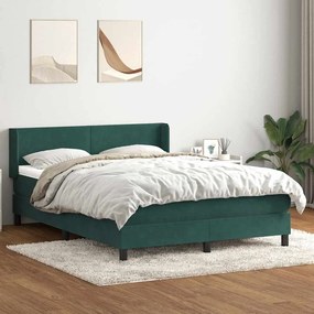 vidaXL Box Spring κρεβάτι με στρώμα σκούρο πράσινο 160x220cm Βελούδινο