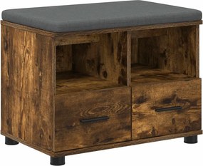 vidaXL Παγκάκι Χαλωρίου Καπνιστή Δρυς 60 x 38 x 46 εκ