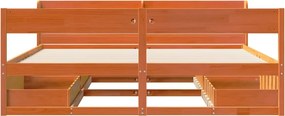 vidaXL Σκελετός Κρεβ. Χωρίς Στρώμα Καφέ Κεριού 200x200 εκ Μασίφ Πεύκο