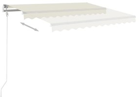vidaXL Τέντα Συρόμενη Χειροκίνητη Κρεμ 400 x 350 εκ.