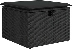 vidaXL Σετ Καναπέ Κήπου με μαξιλάρι 5 pcs Μαύρο Πολυ ράταν