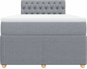 vidaXL Κρεβάτι Boxspring με Στρώμα Ανοιχτό Γκρι 120x200 εκ. Υφασμάτινο