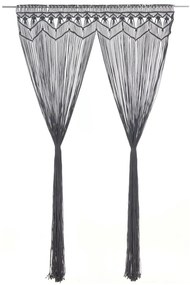 vidaXL Κουρτίνα Μακραμέ Ανθρακί 140 x 240 εκ. Βαμβακερή