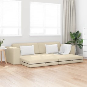 vidaXL Καναπές Κρεβάτι 2-σε-1 Κρεμ 245x150x60.5 εκ Ύφασμα