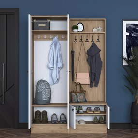 Έπιπλο Εισόδου Λευκό / Καρυδιά P6 119,6x35,5x182,8