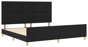 vidaXL Κρεβάτι Μαύρο 200x200 εκ Υφάσματος
