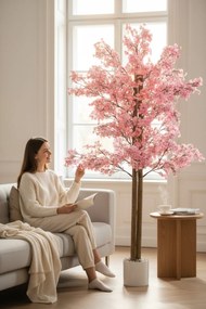 Stewehome Τεχνητό δέντρο σακούρα με πυκνά φύλλα και διακοσμητική γλάστρα Πολύχρωμο
