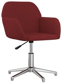 vidaXL Καρέκλα Γραφείου Περιστρεφόμενη Μπορντό Υφασμάτινη