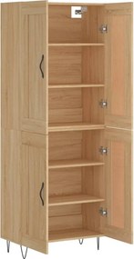 vidaXL Ντουλάπι Sonoma δρυς 69,5 x 34 x 180 εκ. από Επεξεργασμένο Ξύλο