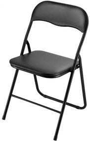 VEVOR 4 Pack Folding Chairs Portable Leather Chairs with Padded Cushion Black