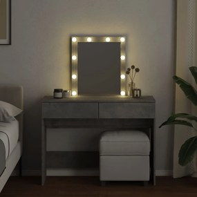 Μπουντουάρ με LED Γκρι Σκυροδέματος 100x40x130 εκ. - Γκρι