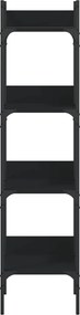 vidaXL Βιβλιοθήκη 4 Επιπέδων Μαύρη 35 x 30 x 138,5 εκ. Επεξεργ. Ξύλο