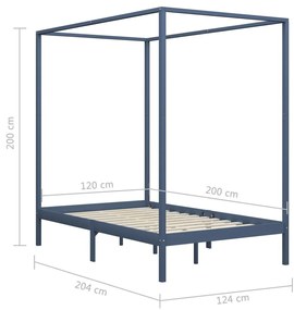 ΠΛΑΙΣΙΟ ΚΡΕΒΑΤΙΟΥ ΜΕ ΟΥΡΑΝΟ ΓΚΡΙ 120X200 ΕΚ. ΜΑΣΙΦ ΞΥΛΟ ΠΕΥΚΟΥ 283276