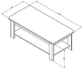 Τραπεζάκι Σαλονιού Jersey Surfside Foil 124x60x45 εκ. 124x60x45 εκ.