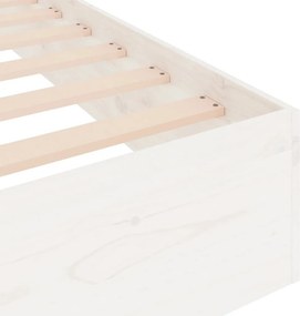 vidaXL Πλαίσιο Κρεβατιού Λευκό 150 x 200 εκ. Μασίφ Ξύλο King Size