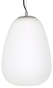 FREYA 00745 Μοντέρνο Κρεμαστό Φωτιστικό Οροφής Μονόφωτο Λευκό Γυάλινο Φ24 x Υ35cm