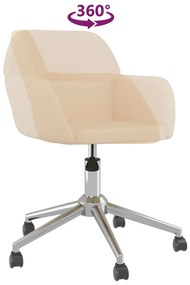 vidaXL Καρέκλες Τραπεζαρίας Περιστρεφόμενες 2 τεμ. Κρεμ Υφασμάτινες