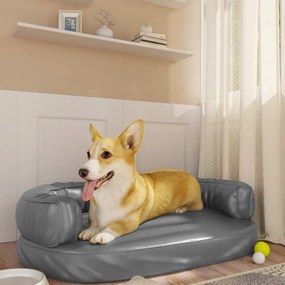 Εργονομικό Κρεβάτι Σκύλου Γκρι 75 x 53 εκ. από Συνθετικό Δέρμα