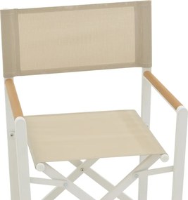 Πολυθρόνα σκηνοθέτη Mabu pakoworld λευκό αλουμίνιο 56x48x86εκ