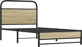 vidaXL Πλαίσιο Κρεβ. Χωρ. Στρώμα Sonoma Δρυς 90x200 εκ. Επεξ. Ξύλο