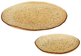 Σετ Πάστας Με Πιατέλα Lovizna 80.490.35 (Σετ 7Τμχ) Amber Cryspo Trio 7 τμχ Glass