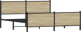 vidaXL Σκελετός Κρεβ. Χωρίς Στρώμα Sonoma Δρυς 193x203 εκ. Μεταλλικό