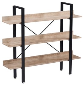 Βιβλιοθήκη Horizon 28-0219 Με 3 Ράφια 120x28xH106cm Sonoma - Black Melamine, Metal