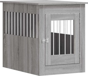 vidaXL Κλουβί Σκύλου Γκρι Sonoma 55x80x68 εκ. από Επεξεργ. Ξύλο