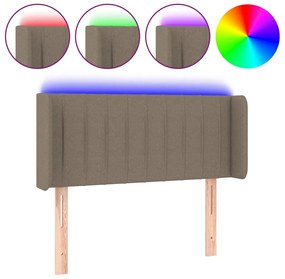 vidaXL Κεφαλάρι Κρεβατιού LED Taupe 83x16x78/88 εκ. Υφασμάτινο
