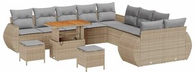 vidaXL Σετ Καναπέ Κήπου 13 pcs Μπεζ συνθετικό ρατάν