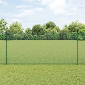vidaXL Φράχτης με Στήλες. Πράσινο 1.4 x 10 m Ατσάλι