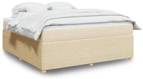 vidaXL Κρεβάτι Boxspring με Στρώμα Κρεμ 180x200 εκ. Υφασμάτινο