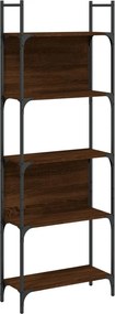 vidaXL Βιβλιοθήκη 5 Επιπέδων Καφέ Δρυς 60,5x24x166,5εκ. Επεξεργ. Ξύλο