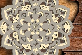 Σετ των 2 Intra απο ξύλο plywood 3mm-4mm πάχος Σχέδιο 3D Layered Mandala/ Δίασταση 30x30 cm INTRAFABR-73713089