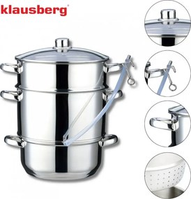 Αποχυμωτής Klausberg KB 9032, 28 εκ., 8 λίτρα, 4 μέρη, επαγωγή, ανοξείδωτο