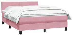 Box Spring κρεβάτι με στρώμα ροζ 160x220 cm Βελούδινο - Ροζ