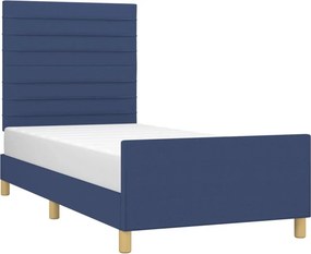 vidaXL Σκελετός Κρεβατιού Χωρίς Στρώμα Μπλε 90x190 εκ. Υφασμάτινο
