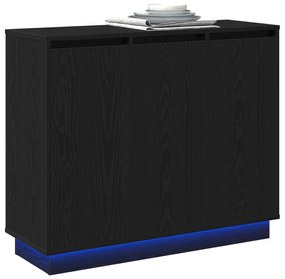 vidaXL Μπουφές με LED Μαύρη Δρυς 90x32x75 εκ. από Επεξεργασμένο Ξύλο