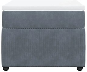 vidaXL Κρεβάτι Boxspring με Στρώμα Σκούρο Γκρι 100x200 εκ. Βελούδινο