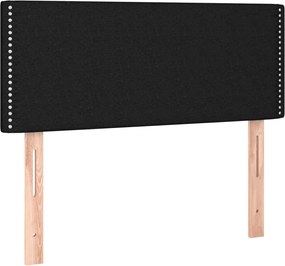 vidaXL Κρεβάτι Boxspring με Στρώμα Μαύρο 90x190 εκ.Υφασμάτινο